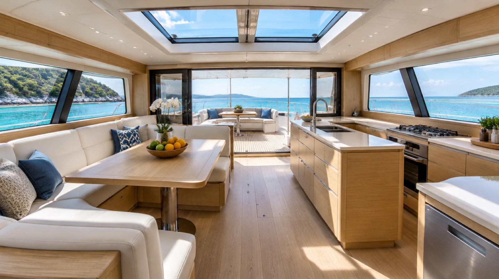 Salon and galley